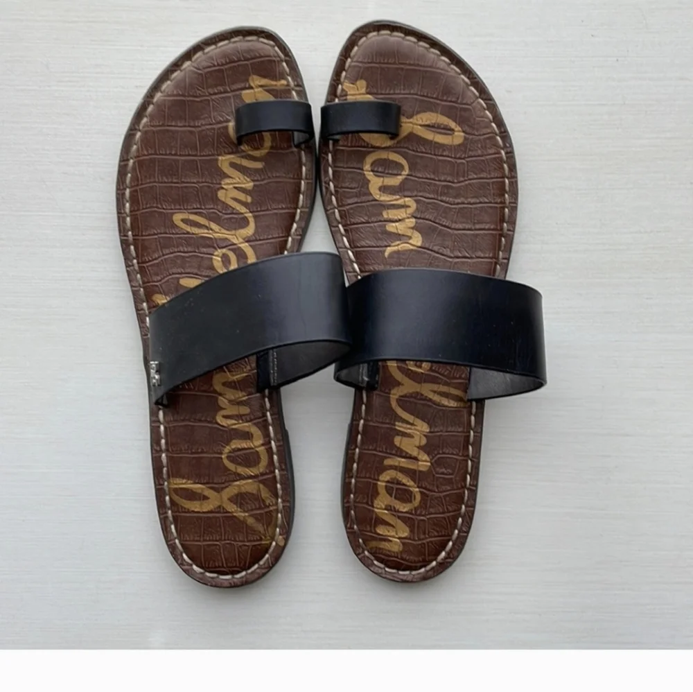 Sam Edelman Black Gorgene Tongs Slide Sandal Sz.8.5 - Picture 1 of 4